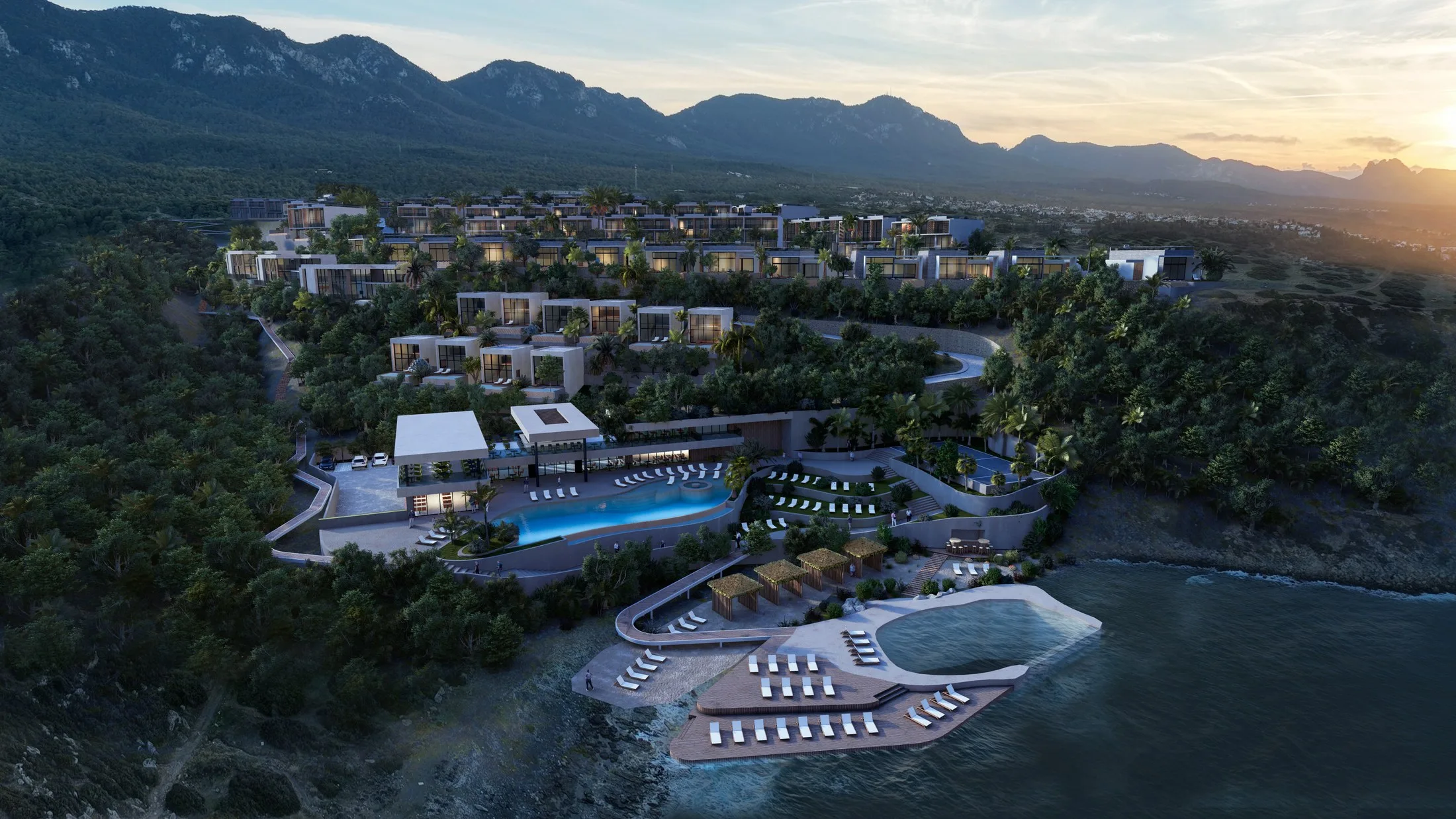 Casa del Mare Esentepe kıyı, resort ve dağ görünümü