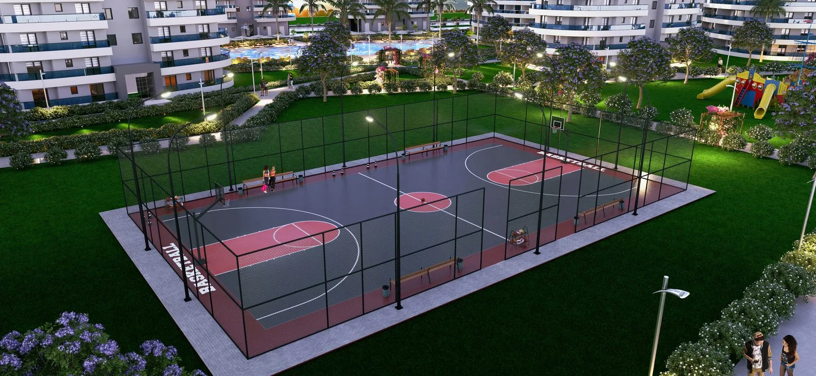 Ocean Life Residence basketbol ve spor alanları