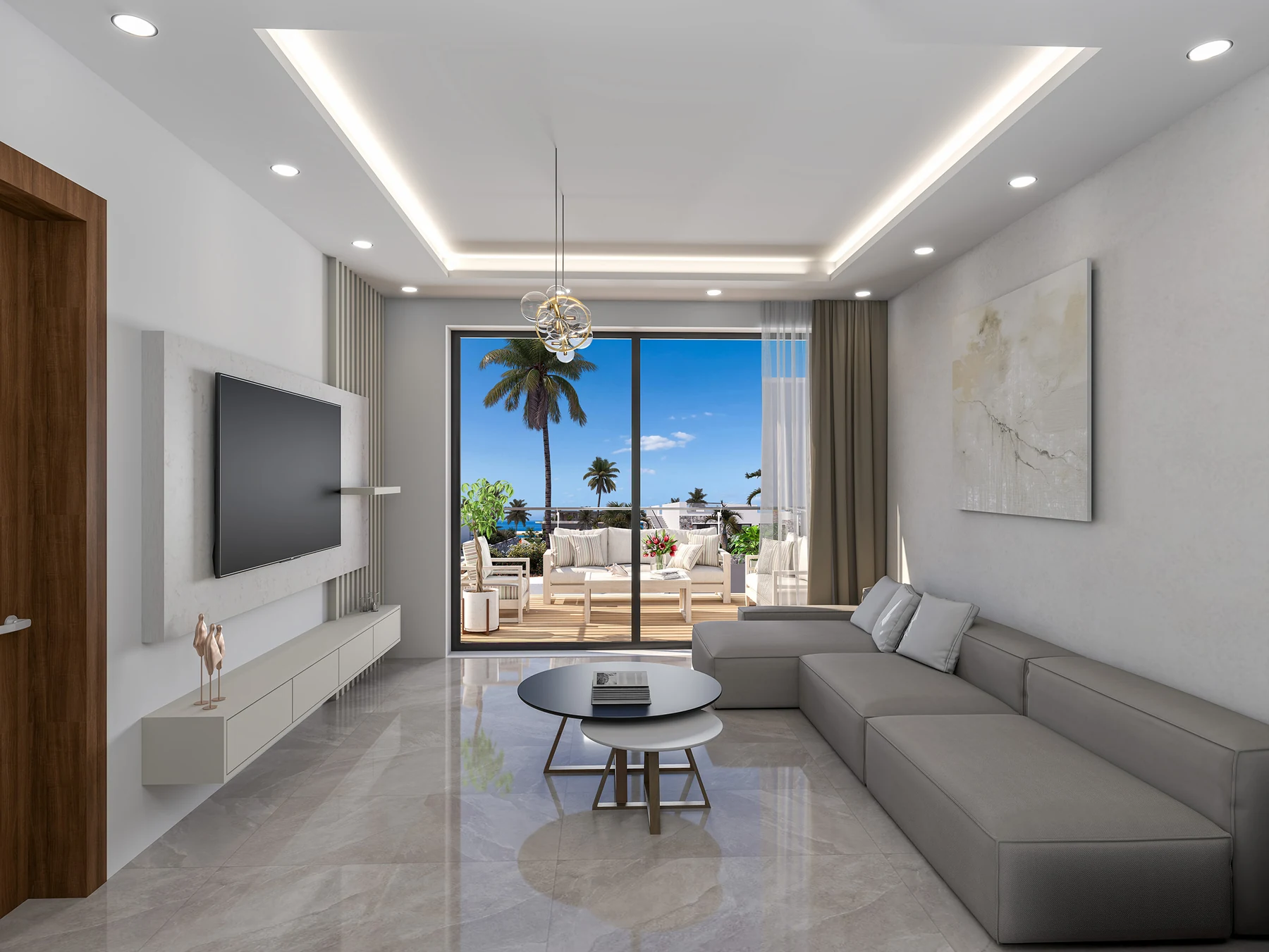 Habitat Premium Arkın 1+1 bahçe salon