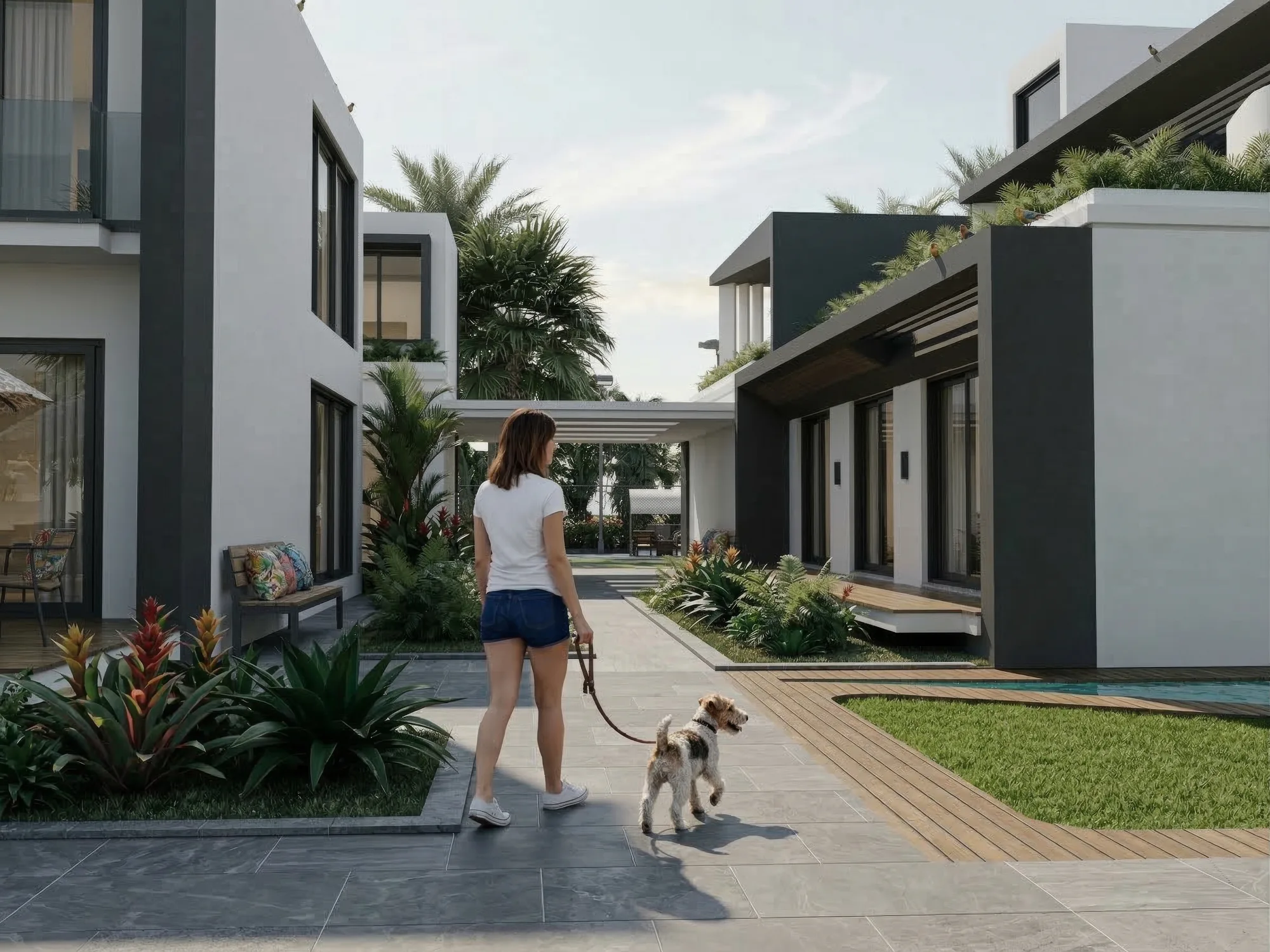 Palmora Cyprus – dış cephe ve ortak alan renderı